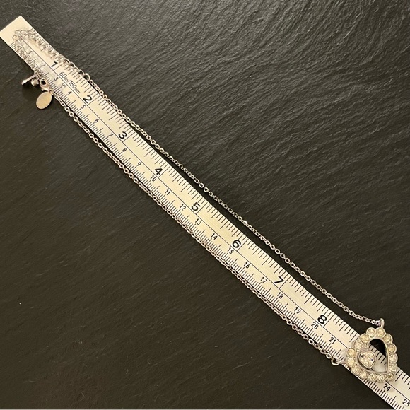 Vintage Kirks Folly Beloved Heart Pendant Silver Tone Necklace - Picture 9 of 13